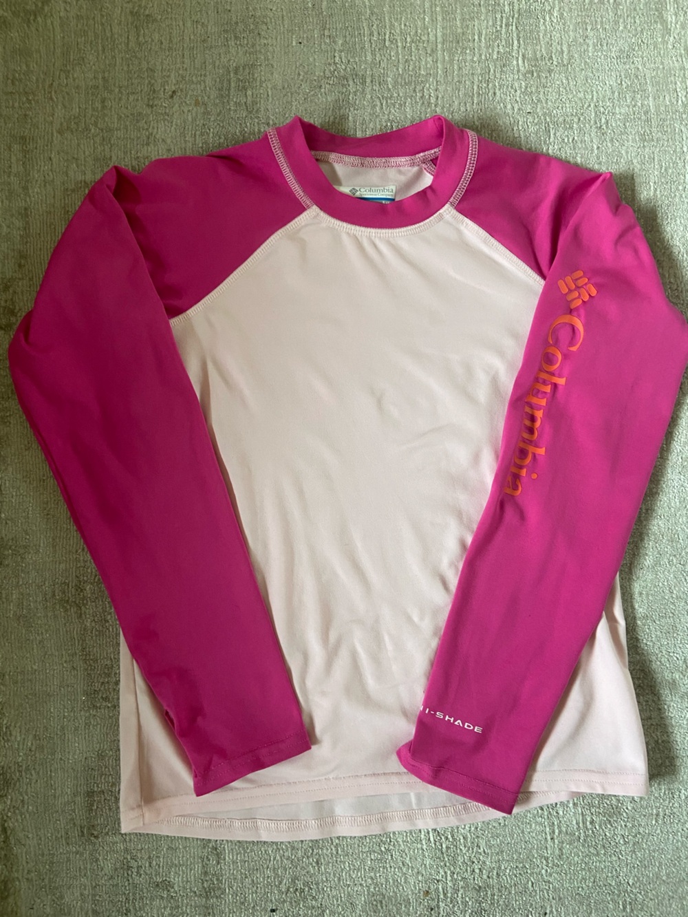 Columbia Pink and Light Pink Kids Rashguard